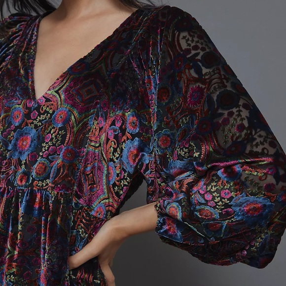 Anthropologie Dresses & Skirts - Mona Burnout Velvet Mini Dress